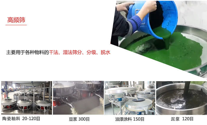 用于各種物料的干法，濕法，分級(jí)，脫水等功能